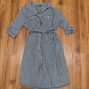 Striped black and white dress